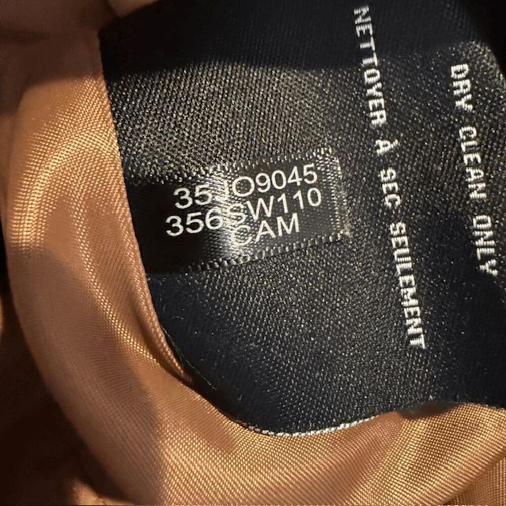 Cole Haan Signature Wool Leather Snap Faux-Fur-Trim Hooded Coat Camel Tan Size 4 - Picture 11 of 16